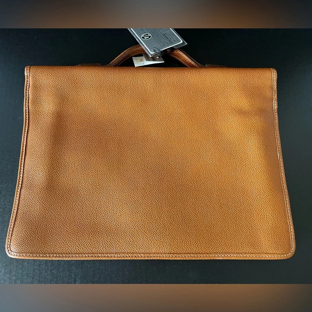New Vintage Renoma Paris Maroquinerie Brown Leather Messenger Bag Briefcase - Picture 5 of 10